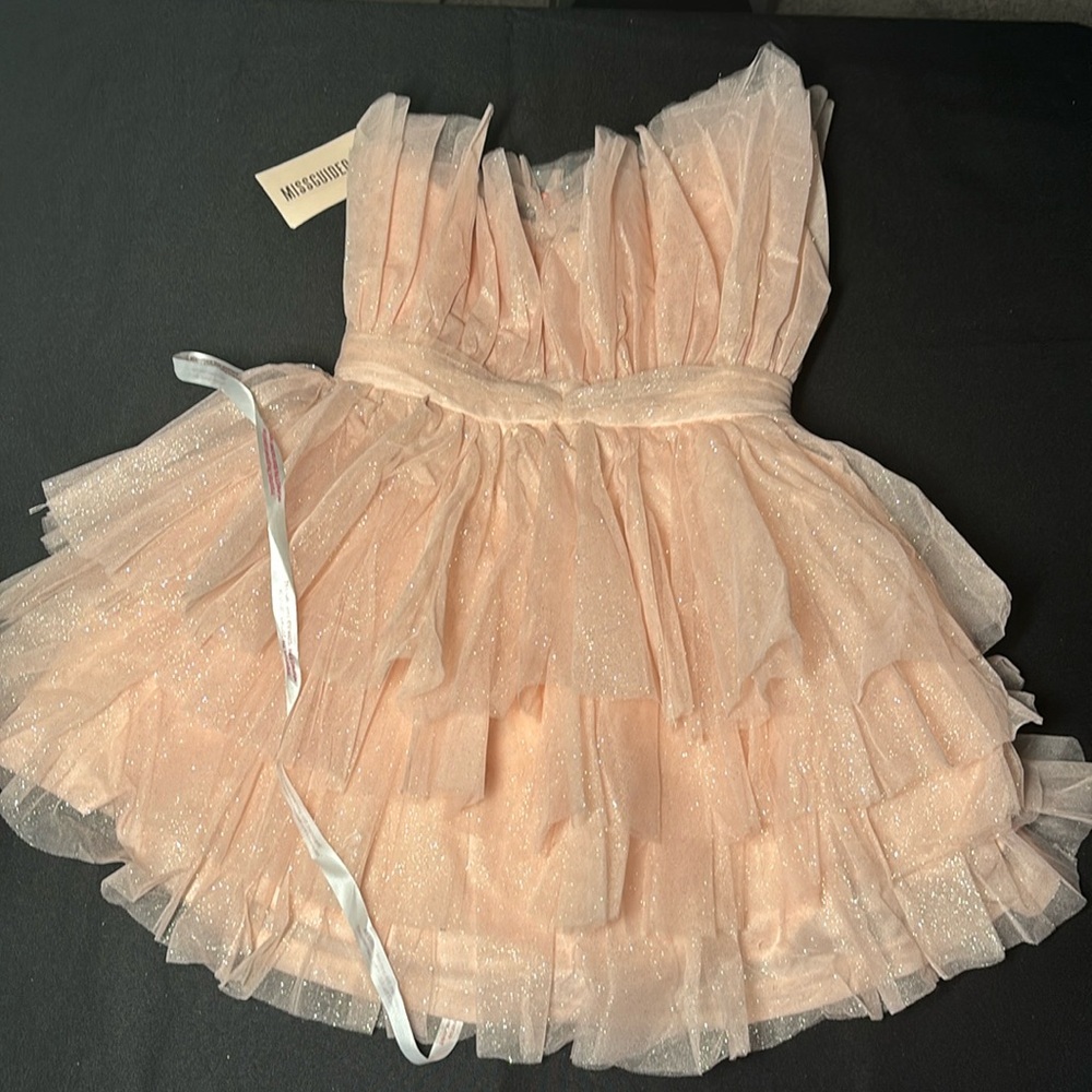 Missguided Bandeau Ruffle Dress Tullie Sparkle